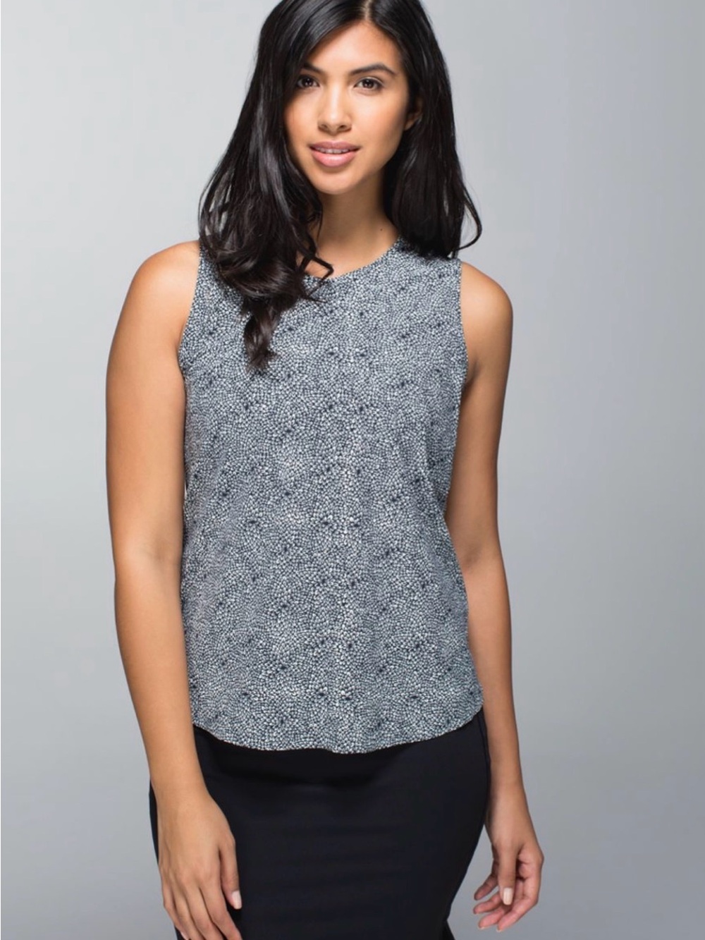 Lululemon Here To There Tank Plush Petal Black Ghost Sleeveless Top Size 10